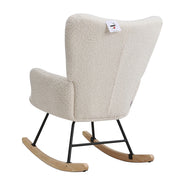 Nursing Rocking Chairs Teddy Velvet Rocker Armchair with Pocket Living Room Sofa