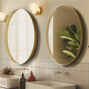 LUVODI Oval Bathroom Mirror Brushed Brass Framed Wall Mounted Mirrors for Vanity