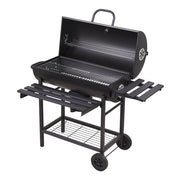 Charcoal BBQ Grill with Warming Rack Shelves Temperature Gauge Backyard Kit