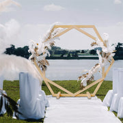 XL Stunning Double-Hexagon Wooden Wedding Arch Backdrop Stand Archway Arbor Boho