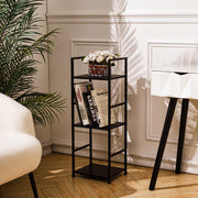 Wood Chest of Drawer Canvas Storage Cabinet Metal Frame Bedroom Office Organiser