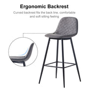 Set of 2 pcs Bar Stools Breakfast Kitchen Stools Diamond Design with Footrest UK