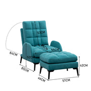 Adjustable Recliner Armchair and Foot Stool Cube Tufted Padded Seat Lounge Chair
