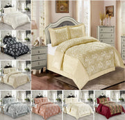 3 Pcs Bedspread Jacquard Quilted Heavy Comforter Bedding Set Bed Throw & Pillows