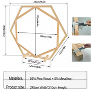 XL Stunning Double-Hexagon Wooden Wedding Arch Backdrop Stand Archway Arbor Boho