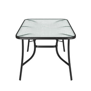 Metal Garden Dining Set Glass Parasol Table And Chairs 4-6 Seater Outdoor Dining