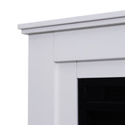 Electric Fireplace Insert LED Log Fire Flame White Surround Standing Heater Set