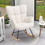Nursing Rocking Chairs Teddy Velvet Rocker Armchair with Pocket Living Room Sofa