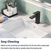 Undermount Bathroom Sinks White Ceramic Single Bowl Inset Basin Waste Kits 500mm