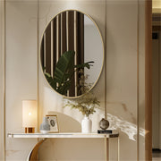 LUVODI Oval Bathroom Mirror Brushed Brass Framed Wall Mounted Mirrors for Vanity