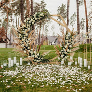 XL Stunning Double-Hexagon Wooden Wedding Arch Backdrop Stand Archway Arbor Boho
