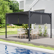 Steel Pergola Adjustable Gazebo Garden Sun Shade Canopy Outdoor Shelter