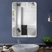 Modern Wall Mount Self-adhesive Plain Bevelled Bathroom Mirror Frameless Mirror