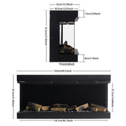 Electric Fireplace 12 Fire Flame Insert LED Panoramic Living Room Media Heater