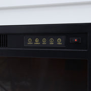 Electric Fireplace Insert LED Log Fire Flame White Surround Standing Heater Set