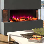 Electric Fireplace 12 Fire Flame Insert LED Panoramic Living Room Media Heater