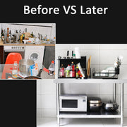 2-5ft Commercial Stainless Steel Food Prep Work Table Bench Kitchen Unit Cabinet