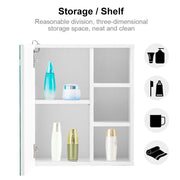 Bathroom Cabinet Mirror LED Touch Shelves Storage Wall Mounted Makeup Washroom