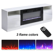 Electric Fireplace With 70in TV Stand Unit Cabinet Fire Logs Heater Flame 12 LED