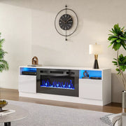 Electric Fireplace With 70in TV Stand Unit Cabinet Fire Logs Heater Flame 12 LED