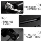 3 Drawer Lockable Under Desk Filing Cabinet Mobile Office Pedestal Storage Unit