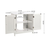 Bathroom Under Sink Cabinets Basin Storage Cupboard Dual Shutter Doors 2 Shelves