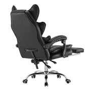 Racing Gaming Chair w/ Arm, Faux Leather Gamer Recliner Home Office, Black Pink
