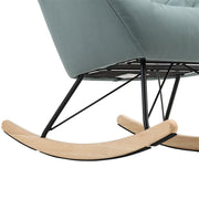 Rocking Chair Wing Back Tub Armchair Fabric Cushiony Seat Rocker Sofa