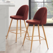 Dusk Iris Rust Velvet & Natural Set of 2 Barstools RRP £139