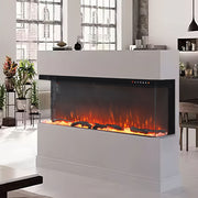 Electric Fireplace 3 Sided Panoramic Fire 50 inch Standing Insert LED Flames