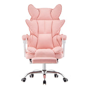 Racing Gaming Chair w/ Arm, Faux Leather Gamer Recliner Home Office, Black Pink