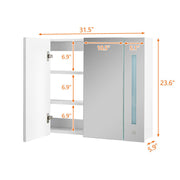 Bathroom Cabinet Mirror LED Touch Shelves Storage Wall Mounted Makeup Washroom