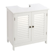 Bathroom Under Sink Cabinets Basin Storage Cupboard Dual Shutter Doors 2 Shelves