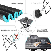 Folding Camping Tables With Carry Bag Portable Garden Picnic BBQ Beach Fishing
