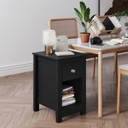 Nightstand Storage Shelf Wood Bedside Table Cabinet Side End Coffee Tea Table UK