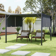 Steel Pergola Adjustable Gazebo Garden Sun Shade Canopy Outdoor Shelter