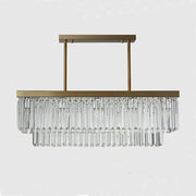 Crystal Dining Room Island Pendant Lamp Long Chandeliers Rectangle Ceiling Light
