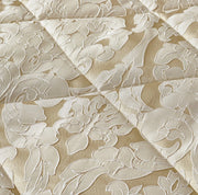 3 Pcs Bedspread Jacquard Quilted Heavy Comforter Bedding Set Bed Throw & Pillows