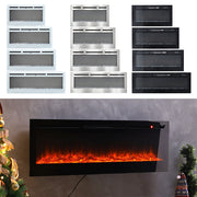 40/50/60/70/80/100'' Insert/ Wall Mounted LED Fireplace Wall Inset Into Fire NEW