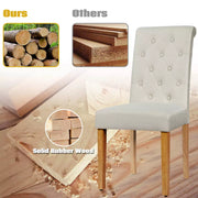 Parson Accent Diner Chairs Dining Room Chairs Set of 2 w/Padded Seat-Beige