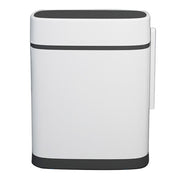 Plastic Trash Can with Lid Narrow Bathroom Waste Bins Press Lid Toilet Brush Set