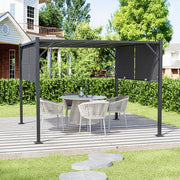 Steel Pergola Adjustable Gazebo Garden Sun Shade Canopy Outdoor Shelter