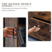 Brown Office Filing Cabinet Mobile Printer Stand File Storage 3 Drawer 4 Wheels