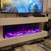 Electric Fireplace 12 Fire Flame Insert LED Panoramic Living Room Media Heater