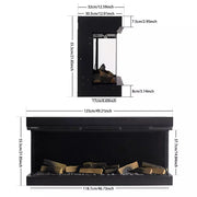 Electric Fireplace Panoramic Media Fire 40-70in Standing Insert LED Fireplace