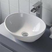 Countertop Basin Sink Bathroom Vanity Wash Oval Curved White Modern 410x330mm