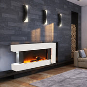 52inch 2kW Electric Fireplace Suite Wooden Surround Remote Control LED Flame