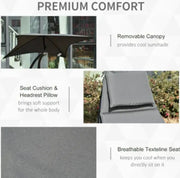 Rocking Sun Lounger Garden Swing Chair Day Bed Patio Canopy Lounge Deck Bench