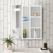 Bathroom Cabinet Mirror LED Touch Shelves Storage Wall Mounted Makeup Washroom