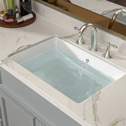 Undermount Bathroom Sinks White Ceramic Single Bowl Inset Basin Waste Kits 500mm